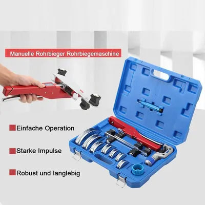 Immagine prodotto di Curvatubi portatile - Set curvatubi manuale CT-999F - Tubi da 6 a 22 mm - Angolo di piegatura di 90° - Curvatubi manuale