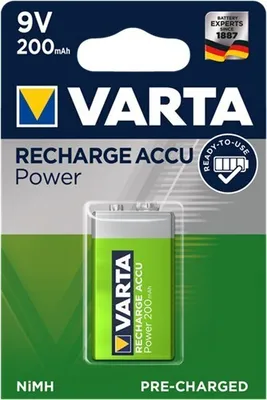 Obrázek produktu pro 50X Varta 44036 Ready to Use 9V Block/6HR61 (56722) - 200 mAh - LSD-NiMH Akku (Ready-to-Use), 9 V