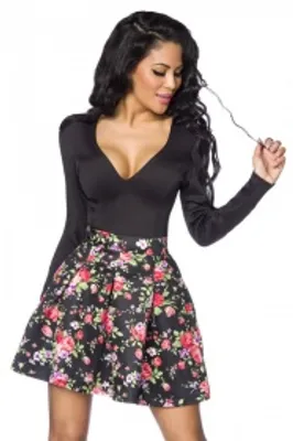 Produktbild von Sommerkleid / Kleid in schwarz mit Blumenmuster Größe S/M