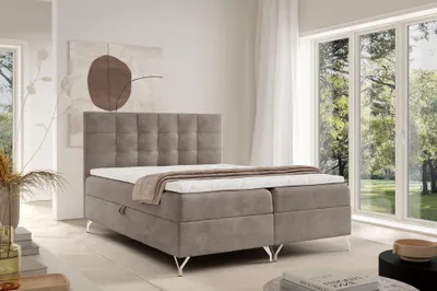 Productafbeelding van Boxspringbed voor de slaapkamer, model CANDELA, afmetingen 180x220 cm, bekleding: stof, kleur: koraalbeige