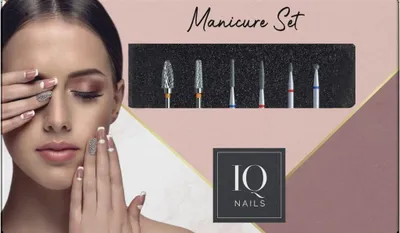 Produktbild von 6-teiliges Fräser-Set für Linkshänder, Hartmetall & Diamant, für Nagelpflege, Gel & Acryl