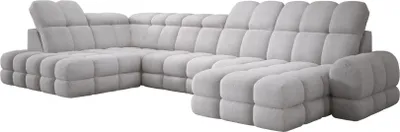 Produktbild von DomoHome Ecksofa Tollo Grau Anthology-Stoff Linke Seite 400x217x105 cm, U-Form Sofa mit Schlaffunktion, Bettkasten 120x85x17 cm, Elektrisch Verstellbar