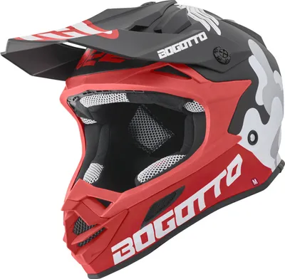 Zdjęcie produktu dla Kask motocrossowy Bogotto V328 Camo, czarny/biały/czerwony, L