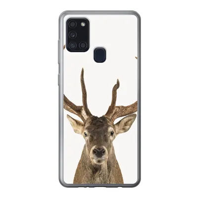 Produktbild von MuchoWow® Handyhülle Schutzhülle Hülle für Samsung Galaxy A21s Hirsche - Tiere - Geweih - Kinder - Jungen Silikon Softcase Handy Hülle - Hartschale