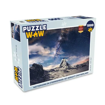 Obrázok produktu pre MuchoWow® Puzzle 1000 ks Matterhorn a hviezdna obloha pri Zermatte Švajčiarsko