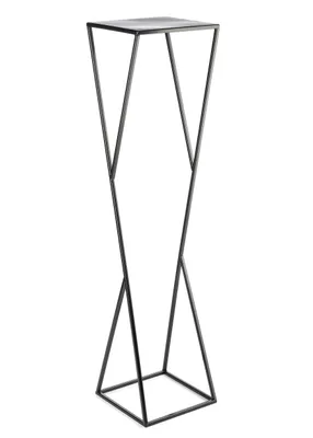 Immagine prodotto di Howhomely Sgabello per fiori in metallo nero 100 cm - portafiori, colonna per fiori moderna
