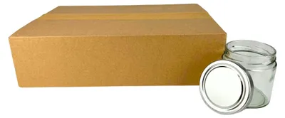 Produktbild von 52x DEEP Twist Off Honigglas Einmachglas Marmeladenglas 500 g Rundglas Gläser für Honig Deckelfarbe Silber