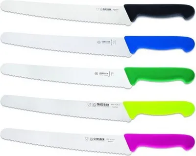 Produktbild von Giesser Messer Brotmesser Universalmesser Konditormesser 25cm Welle 6mm Rot
