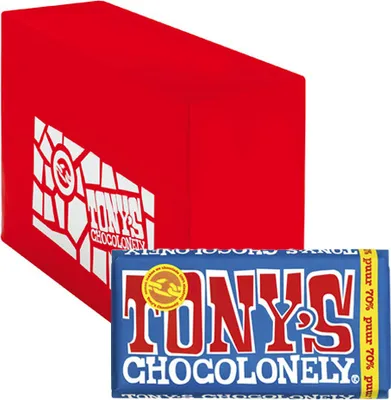 Immagine prodotto di Tony's Chocolonely - Cioccolato Tony Chocolonely Puur Reep 180gr | pezzo A 180 grammi | 15 pezzi