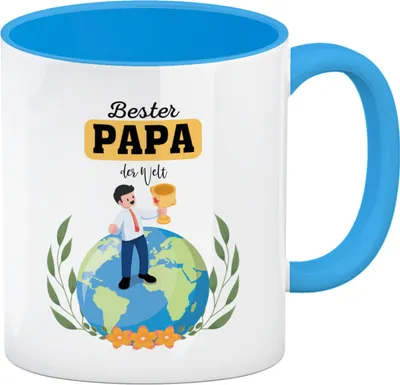 Produktbild von Bester Papa der Welt Kaffeebecher in hellblau zum Vatertag