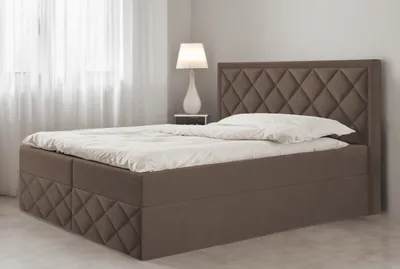 Produktbild von Bett Boxspringbett DORI 3 mit Topper T25 und Bettkästen - Doppelbett, Stauraum, Schlafzimmer, Polsterbett, Bettgestell (180x200, Braun - ITAKA 20)