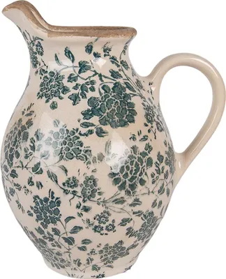 Obrázok produktu pre Clayre & Eef Dekoratívny džbán 21x16x24 cm Béžové keramické kvety