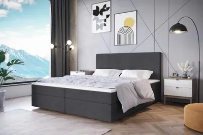 Zdjęcie produktu dla Łóżko kontynentalne LIMIT1 – solidna baza komfortu i nowoczesnego stylu - materiał Manila/Monolith/Riviera - 180x200cm
