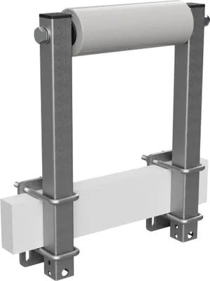 Image de Rouleau latéral en polyuréthane avec supports aide à la mise à l'eau des remorques de bateaux galvanisé SUPROD, B=250, L=450 mm, gris