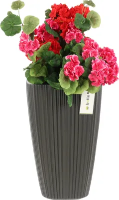 Zdjęcie produktu dla Doniczka wysoka wkład kwadrat H 60cm antracyt rowki stylowy