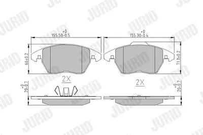 Produktbild von JURID Bremsbeläge Satz Vorne für VW Polo Schrägheck (6R1, 6C1) 573852J