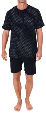 Produktbild von Normann Herren Schlafanzug kurzarm Shorty Pyjama aus 100 % Baumwolle – auch in Übergrößen ; marine , 64