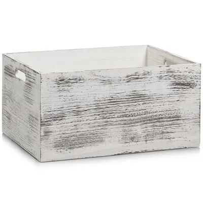 Produktbild von Zeller Aufbewahrungs-Kiste "Rustic weiß", Holz, 40 x 30 x 20 cm, 15135