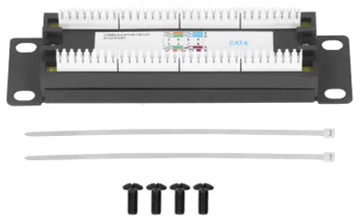 Image de Panneau de brassage réseau mural, 8 ports, câble UTP Cat6, non blindé, support de câblage pour câbles de 23 à 28 AWG