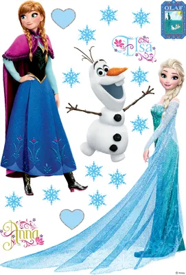 Produktbild von Disney Wandtattoo Die Eiskönigin Anna & Elsa Blau, Lila und Weiß - 600112 - 42,5 x 65 cm