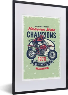 Produktbild von MuchoWow® MuchoWow® Gerahmtes Poster Mancave - Motor - Männer - Retro 40x60 cm - Poster mit zchwarzem Bilderrahmen - Poster in Rahmen