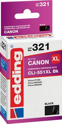 Image de edding EDD-321 Canon CLI-551XL Foto schwarz