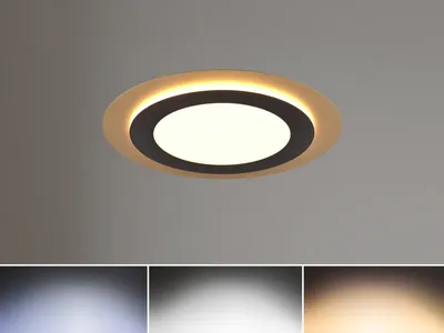 Produktbild von Deckenleuchte MORGAN mit Fernbedienung Schwarz Gold, Ø 45cm