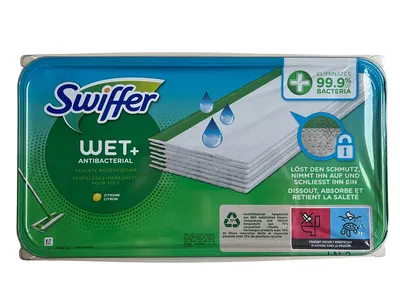 Produktbild von Feuchte Bodentücher Wet+ antibakteriell, Nachfüllpackung, 10 Stück, Reinigungstücher