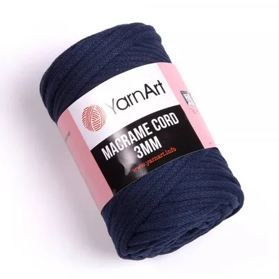 Obrázok produktu pre Yarn Art Macrame Cord 3 mm 85 m 784 Navy Blue Špagát
