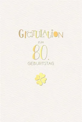 Produktbild von 80. Geburtstag - Karte mit Umschlag - Schriftkarte - mit Goldfolie