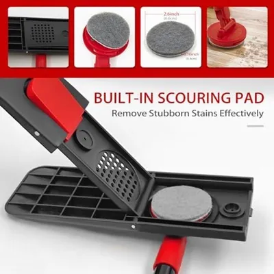 Productafbeelding van PromoHome® vloerwisser voor het reinigen van vloeren, met 2 wasbare microvezel pads, een 360° draaibare kop, een opvouwbaar ontwerp en geschikt voor alle vloeren