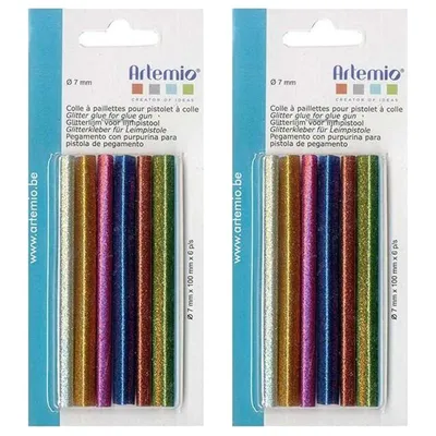 Produktbild von 12 Klebepistolen-Nachfüllpackungen 7 mm - Glitter