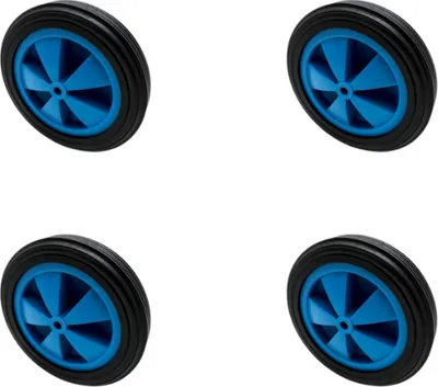 Produktbild von BKshop | Schwerlastrollen 4 x 145 mm, Lenkrollen, Gummirollen, Tragfähigkeit 120kg, Transportroller, Bockrollen, Möbelrollen