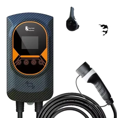 Productafbeelding van Laadstation voor elektrische voertuigen, met intelligente bewaking, diverse veiligheidsvoorzieningen, 11 kW, 16A, 3-fasen, Type 1-a