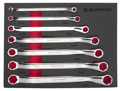Immagine prodotto di Modulo con inserto in schiuma per carrelli portautensili, kit chiavi ad anello doppie,curve, 6–19 mm, 7 pezzi