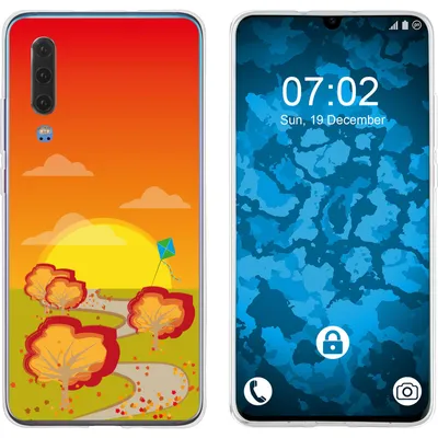 Produktbild von PhoneNatic Case kompatibel mit Huawei P30 Silikon-Hülle Herbst Drache/Kite M2