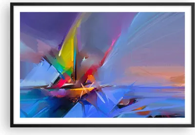 Produktbild von Gerahmtes Poster - Schwarzer Rahmen - Abstraktion modern - 91,5x61 cm - Wand Bild - Wanddeko - Wandbilder - Kunstposter - Wandposter - Bilderrahmen - Bilder - Kunstdruck - Wandbild - P2BAA91x61-4030