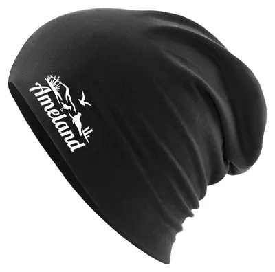 Produktbild von Huuraa Beanie Ameland Niederlande Black One Size Baumwolle und Elasthan Mütze Geschenkidee
