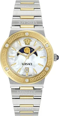 Produktbild von Versace Greca Logo Moonphase Diamonds VE7G00524 Frauenuhr Greca Logo Moonphase Diamonds