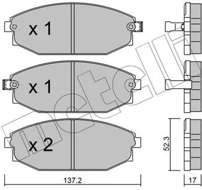Produktbild von METELLI Bremsbeläge Satz Vorne Bremsklötze für HYUNDAI GALLOPER II (JK-01) 22-0363-0
