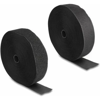 Produktbild von DeLOCK Strapazierfähiges Klettband mit Haft- und Flauschband L 15 m x B 50 mm schwarz, Nylon, Polyester, Schwarz, 50 mm, 15 m, Polybag