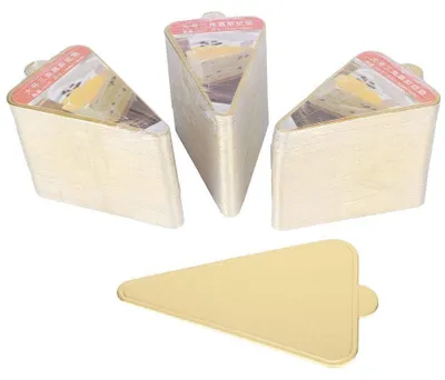300 Dreieck-Tortenunterlagen 12x7,9 cm, Goldpapier, Dessertteller