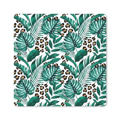 Produktbild von MuchoWow® Mauspad Mousepad Tropisch - Palmenblatt - Pantherdruck 30x30 cm - Mousepads - Maus Mat - Pad - Mausunterlage - Gaming