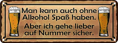 Produktbild von Blechschild Spruch 27x10cm kann auch ohne Spass Dekoration