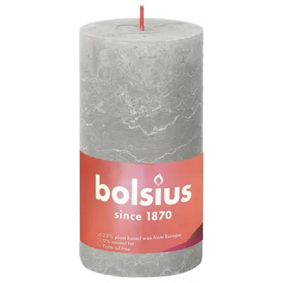 Produktbild von Bolsius Rustikale Stumpenkerzen Shine 4 Stk. 130x68 mm Sandgrau