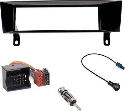 Produktbild von Audioproject A402 - Radioblende 1 DIN SET kompatibel für BMW 1er 3er X1 Z4 E90 E87 Auto Radio Blende schwarz