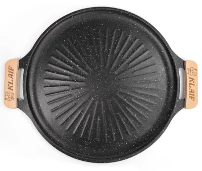 Grillpfanne 31 cm Granitbeschichtung antihaft Holzgriff schwarz