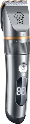 Zdjęcie produktu dla Maszynka do strzyżenia sierści, cicha maszynka do strzyżenia sierści zwierząt, regulowany rozstaw ostrzy od 0,8 mm do 20 mm, 5-biegowa golarka dla kotów do matowej długiej sierści