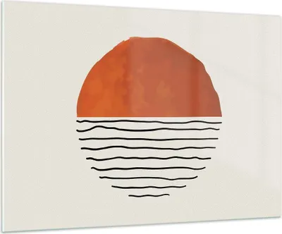 Produktbild von Bilder auf glas - Einteilig - Modern Sonne Meer - 100x70cm - Glasbilder - Wandbilder - Bilder - zum Aufhängen bereit - Wanddekoration aus Glas - Glas Bilder - Wandbild auf Glas - GAA100x70-4512