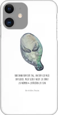 Produktbild von Mr. & Mrs. Panda Iphone 11 Handyhülle Seekuh Happy - Weiß - Geschenk, Meer, Handy Case, Achtsamkeit, Hülle, Liebeskummer, Cover, Respekt, Zufrieden, Freundin, Smartphone